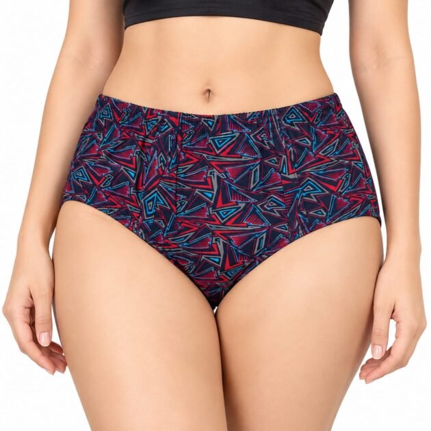 Women Printed Cotton Panty – Multicolour Geometric Print