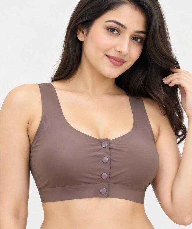 Women’s Front Button Sleeveless Bra – Multicolour