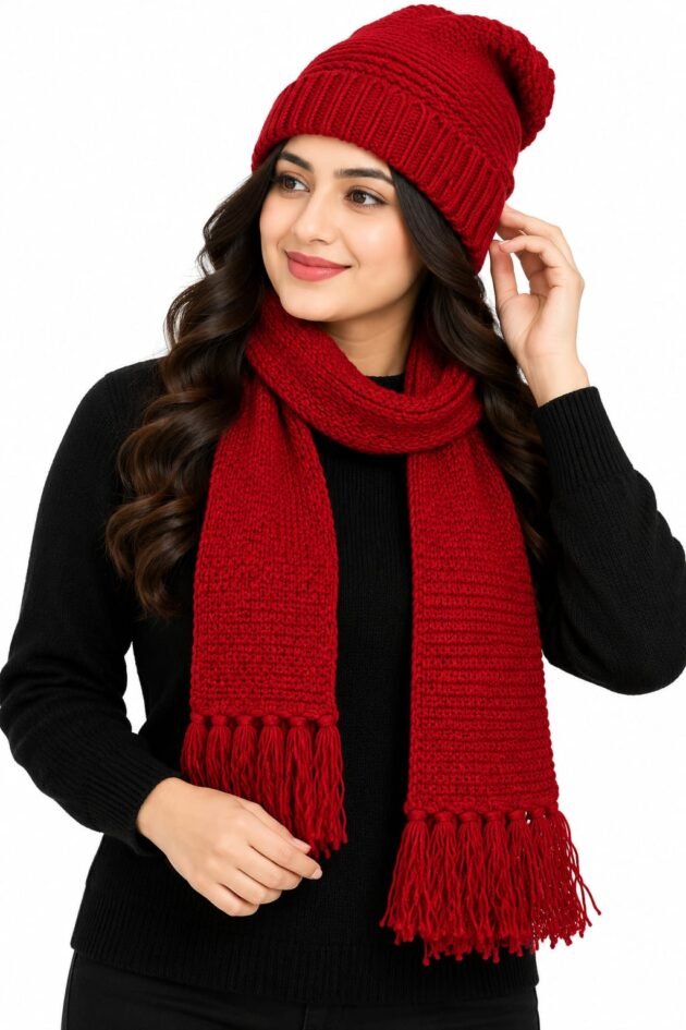 Women's Kathmandu Topa and Woolen Muffler Set for Winter – Multiple Colors