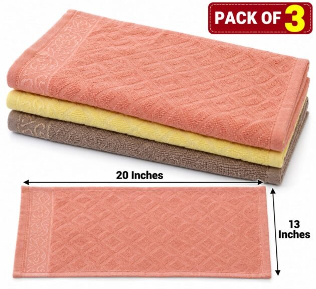 Turkish Napkin Pack of 3 | Textured Face Towels 20 x 13 Inches for Daily Use