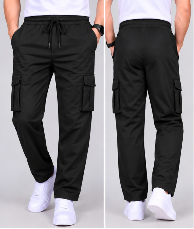 Men's Cargo Pant | Grey Camouflage Printed Cargo Trousers with Multiple Utility Pockets