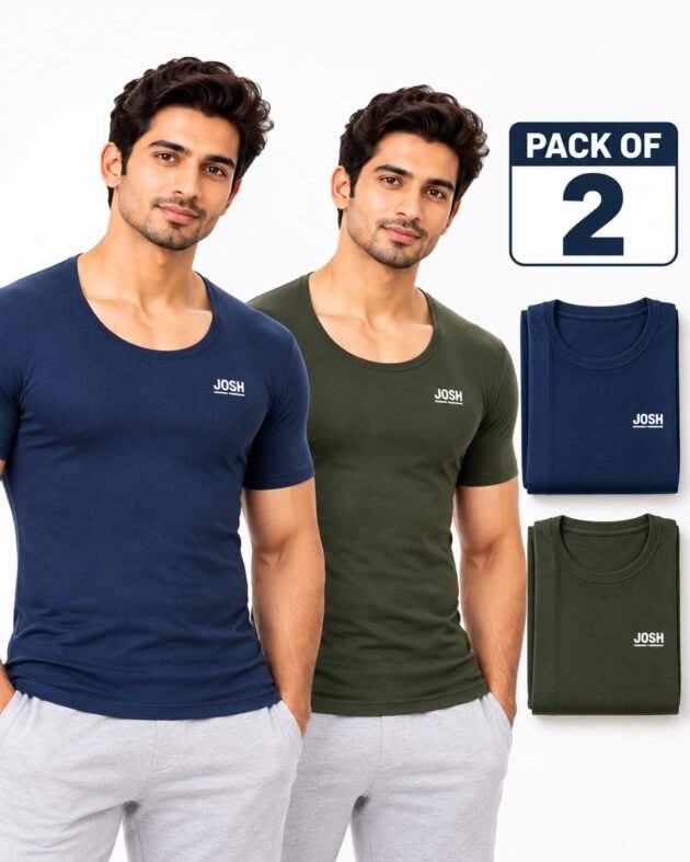 Dixcy Scott Josh RNS Men's Round Neck Vest – Multicolored, Pack of 2