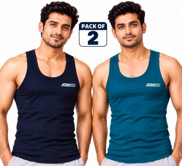 Dixcy Scott Josh RN Men's Sleeveless Vest Multicolored Pack of 2