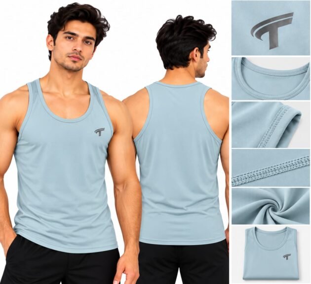 Men's Sleeveless Cotton Vest | Multicoloured Gym & Casual Wear Tank Top for Men